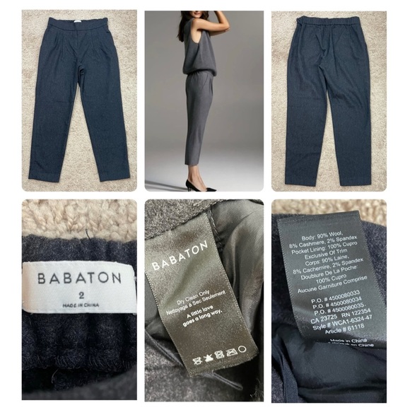Aritzia Babaton Cohen Wool Cashmere Pleated Slim Straight Trouser Pants Size 2 - Picture 10 of 16